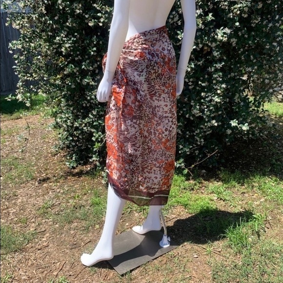 💋NWT “ON the island” Italian Designer Made Unique Side Tie Sarong Cover-Up - Picture 10 of 15